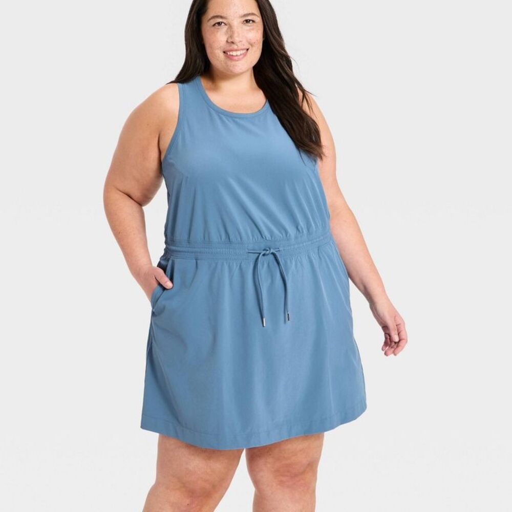 Open Box - All In Motion - Women's Active Light Travel Dress - All Blue - Picture 3 of 3